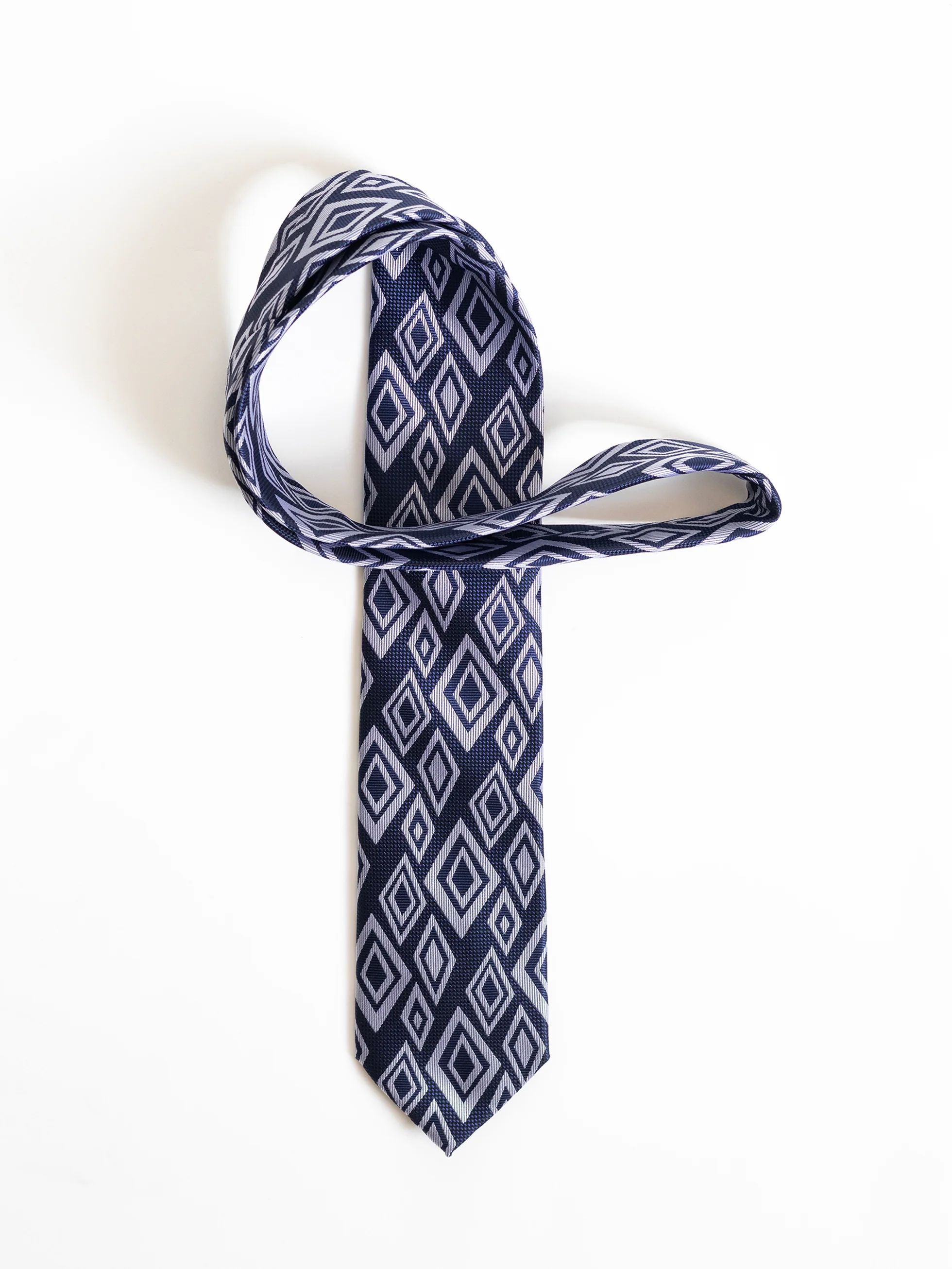 CORBATA ESTAMPADO ROMBOS MARINO - Image 3