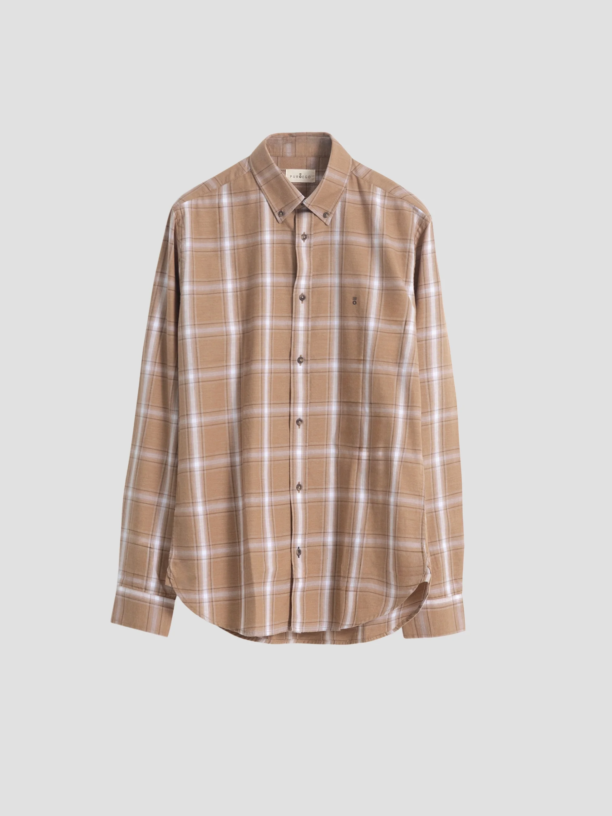 CAMISA CASUAL CUADRO TARTÁN CARAMELO - Image 5