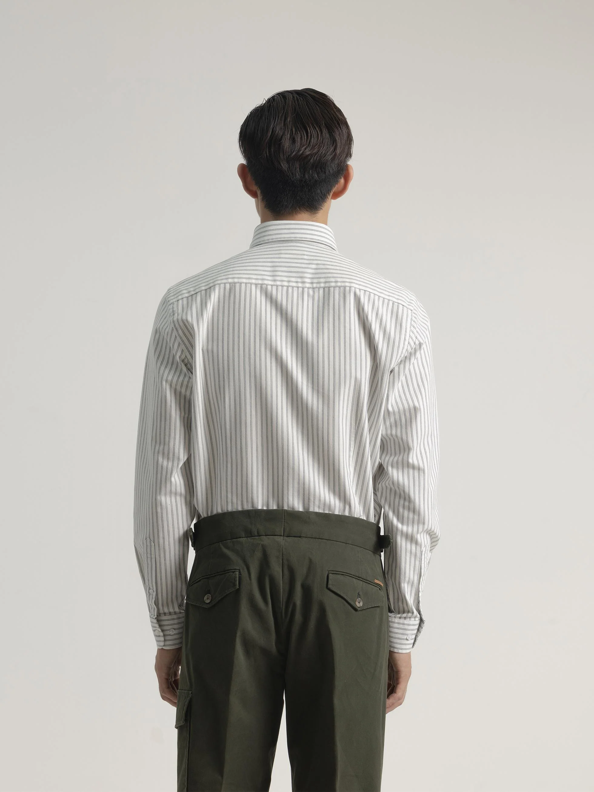 CAMISA OXFORD RAYA COMBINADA ALGODÓN VERDE - Image 4