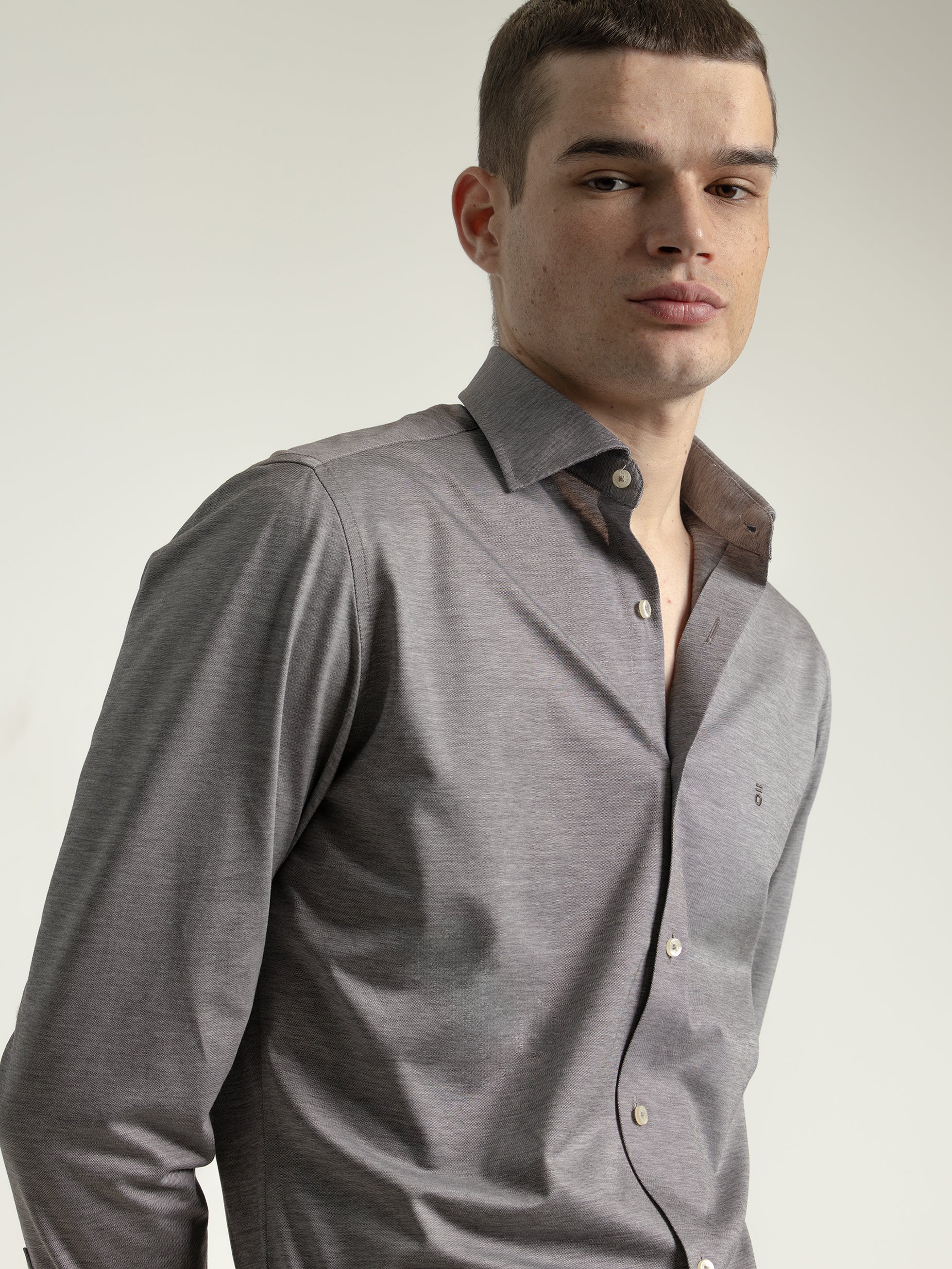 CAMISA ALGODÓN TOPO
