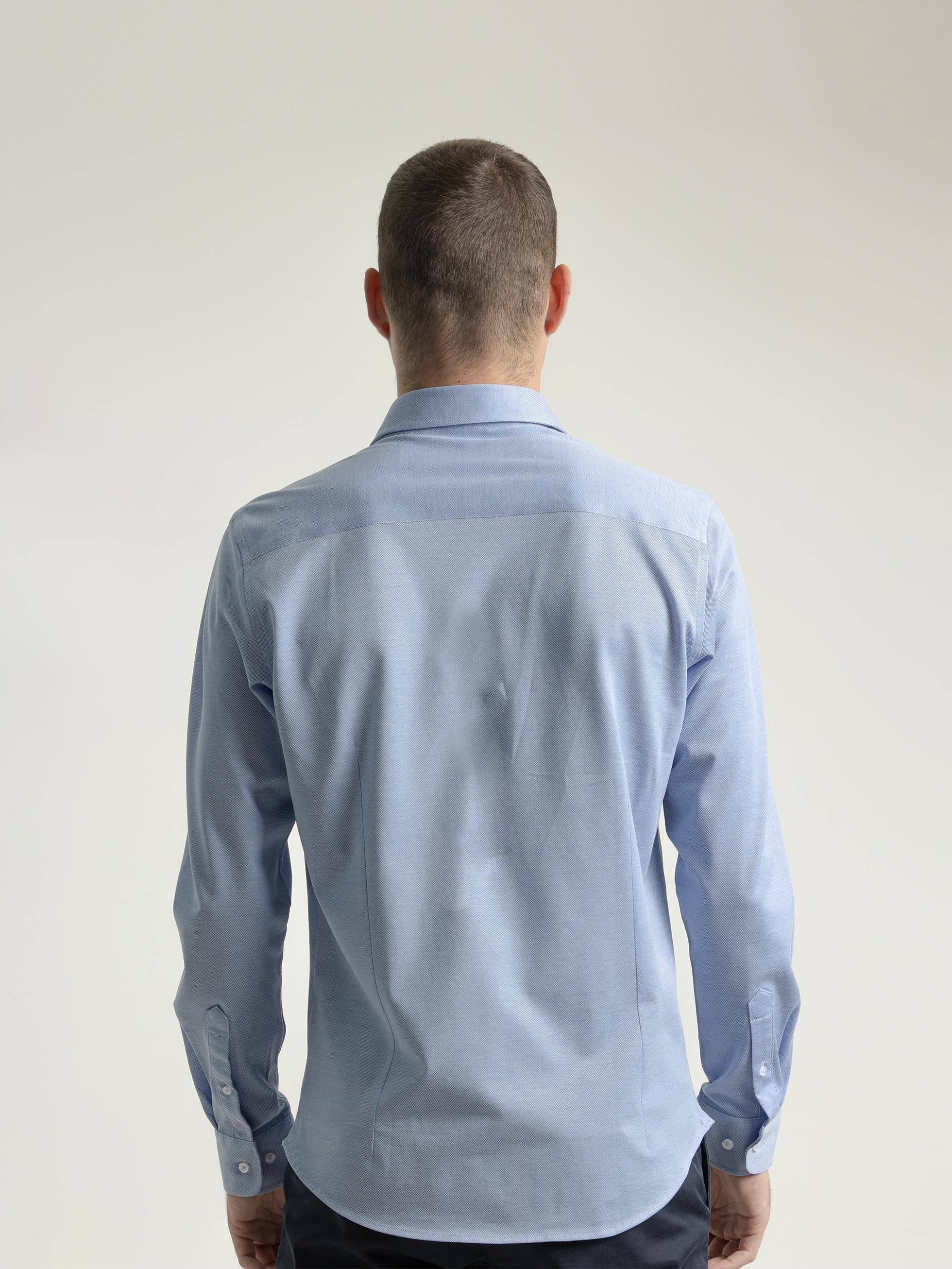 CAMISA MICRO ESTRUCTURA ALGODÓN AZUL - Image 4