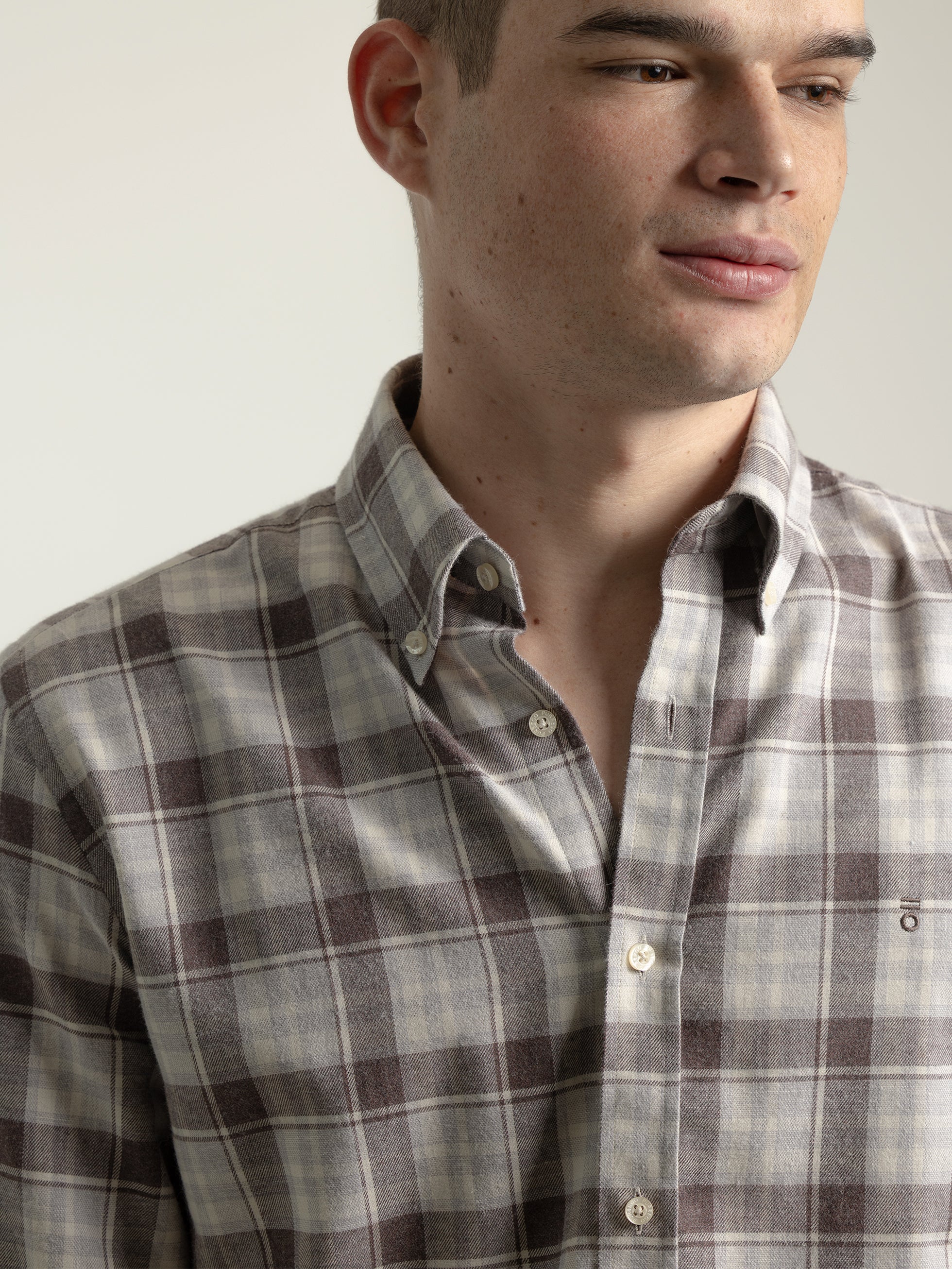 CAMISA CUADRO TARTÁN  MARRÓN