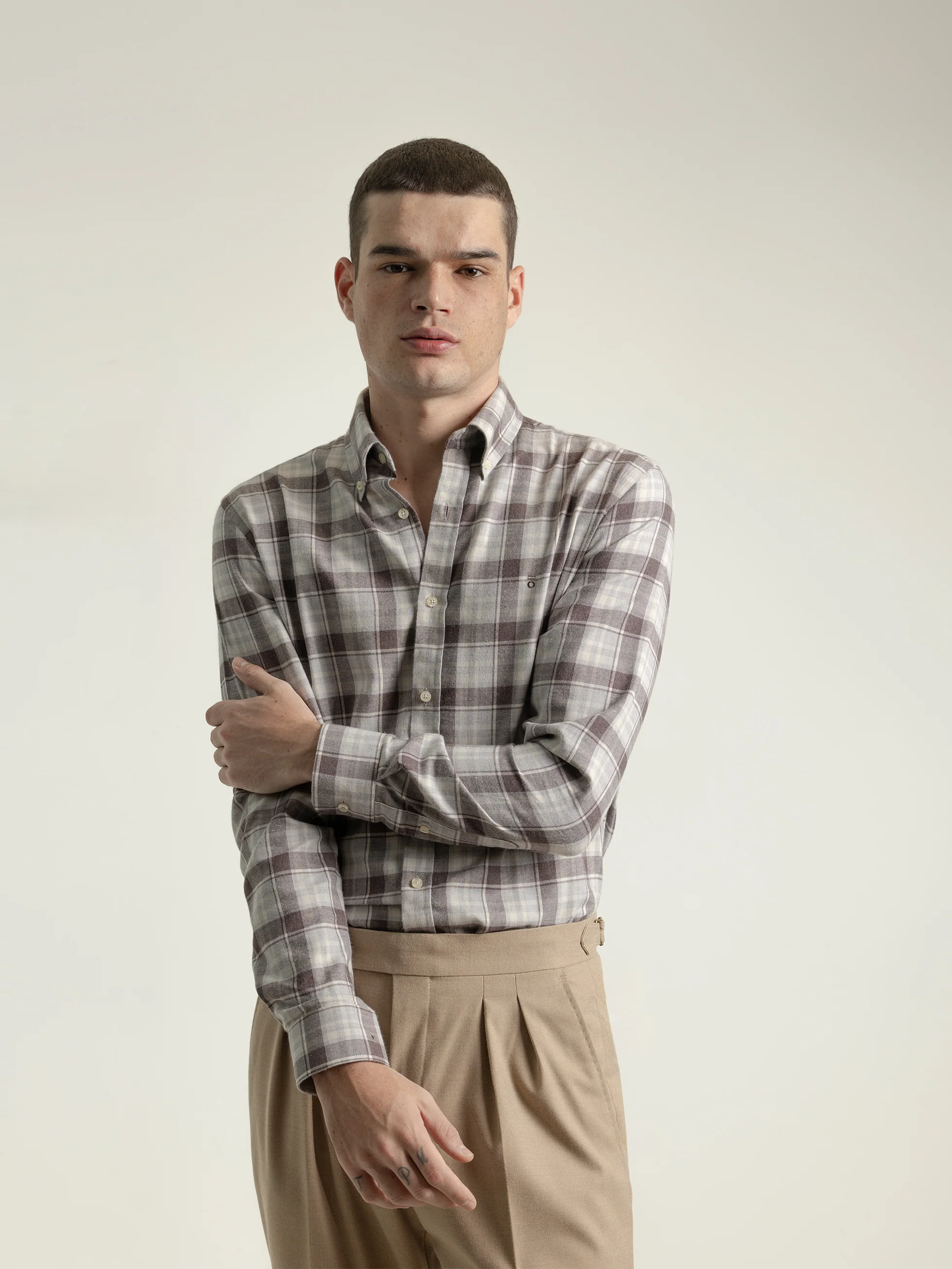 CAMISA CUADRO TARTÁN  MARRÓN - Image 2
