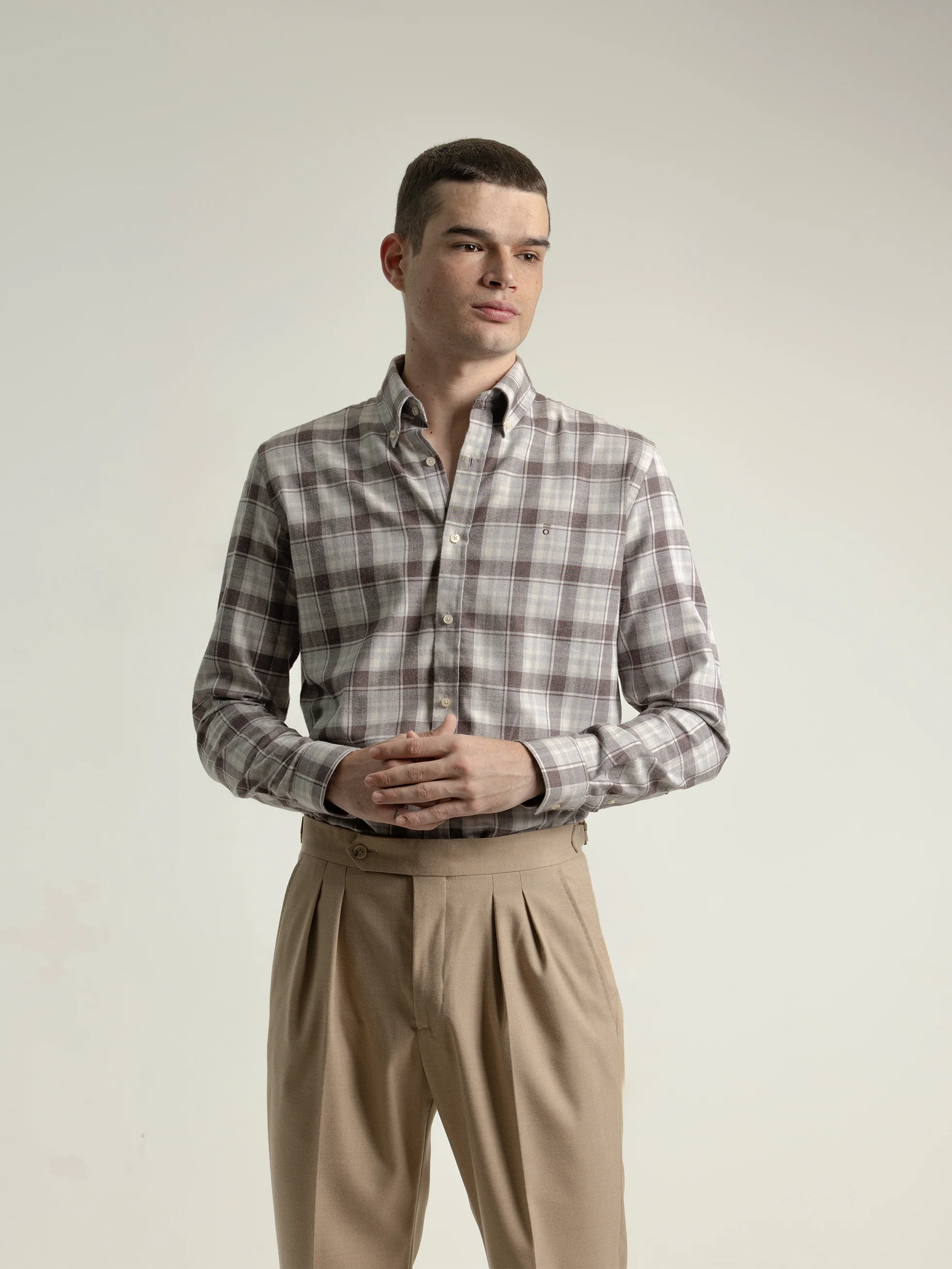 CAMISA CUADRO TARTÁN  MARRÓN - Image 3