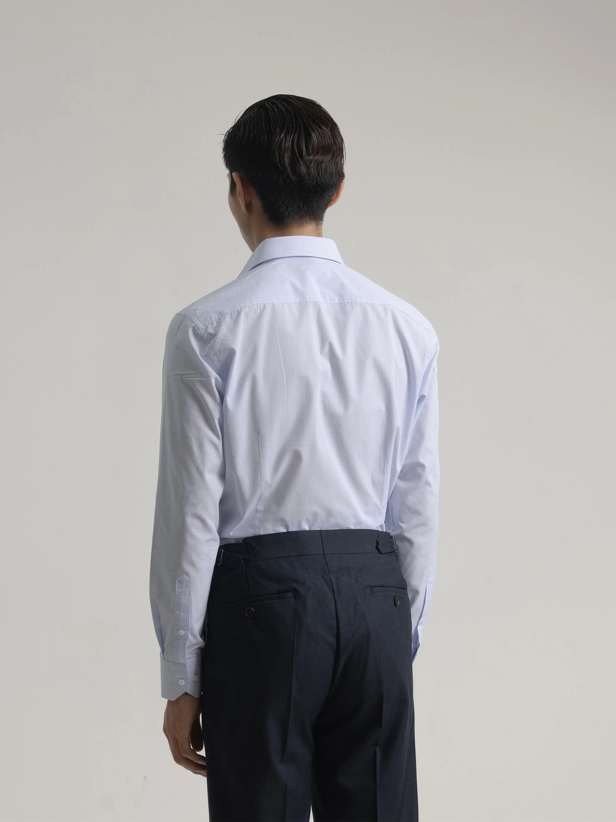 CAMISA VESTIR CUADROS AZUL CELESTE - Image 4