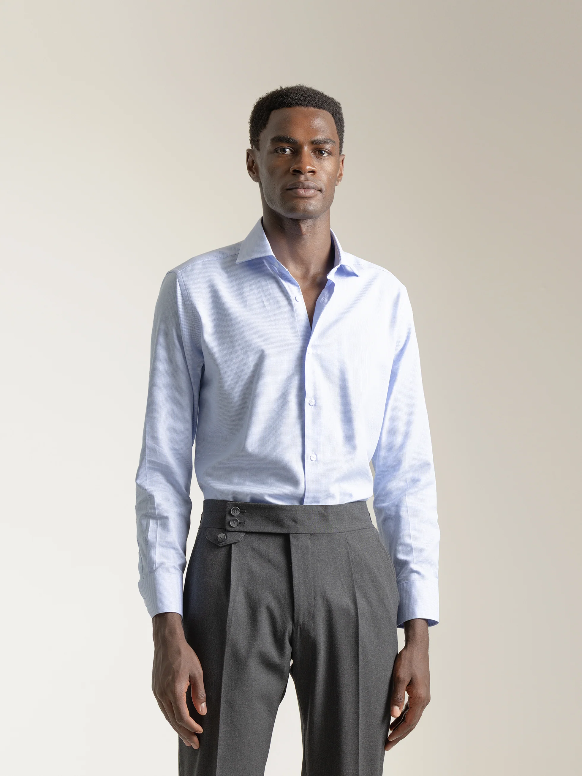 CAMISA VESTIR PATA DE GALLO CELESTE - Image 3