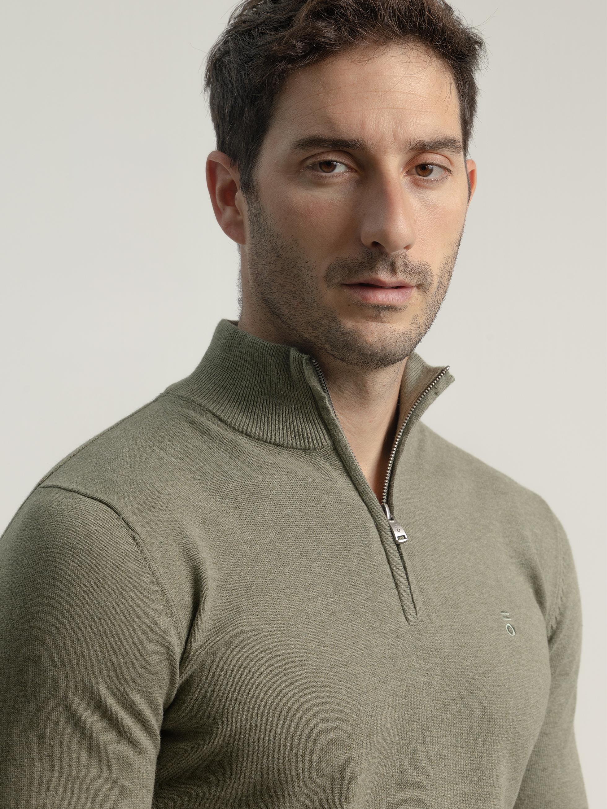 JERSEY CUELLO MOCK CREMALLERA VERDE CLARO - Image 2