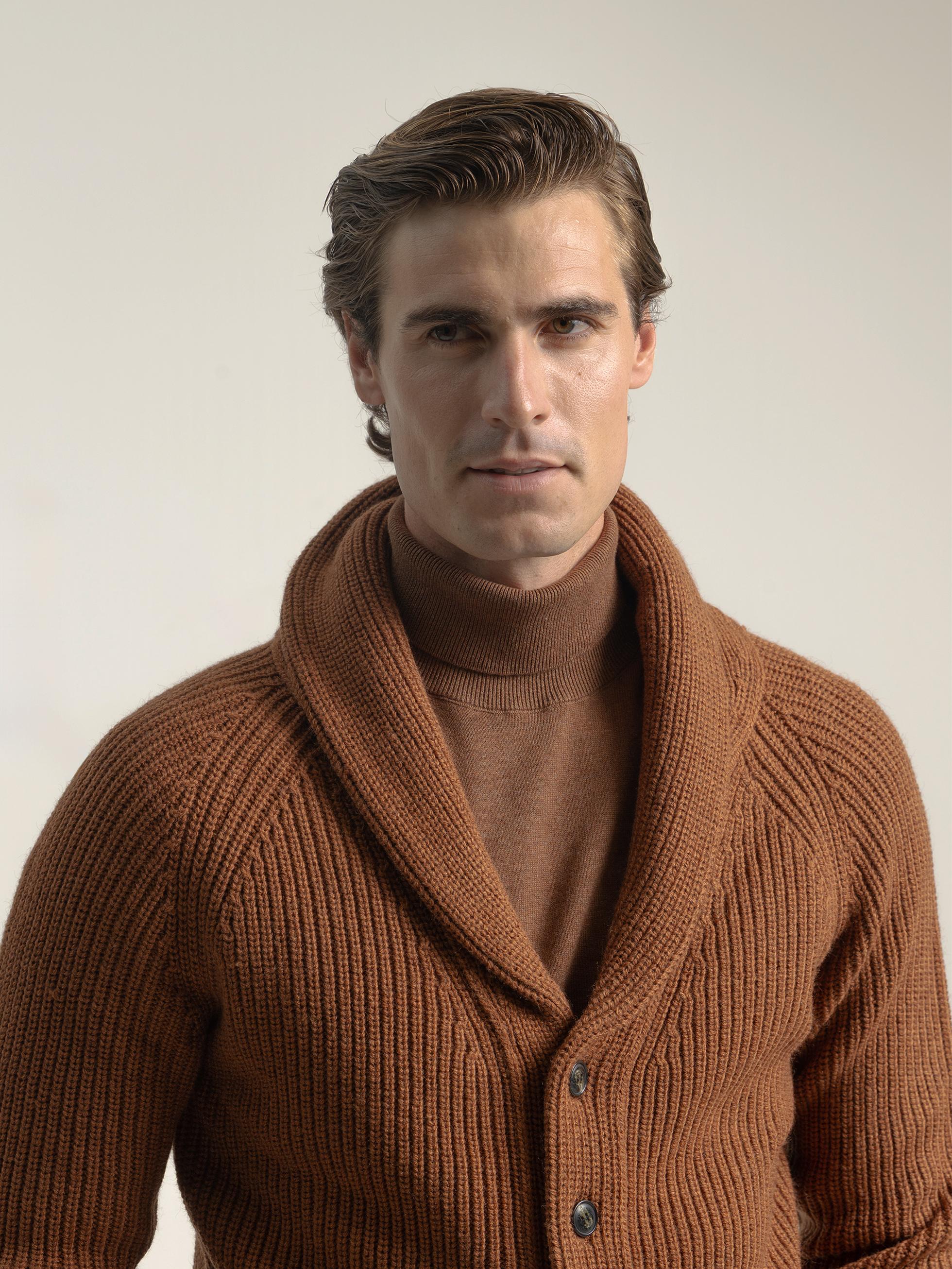 CARDIGAN CANALÉ CUELLO SHAWL TERRACOTA - Image 2