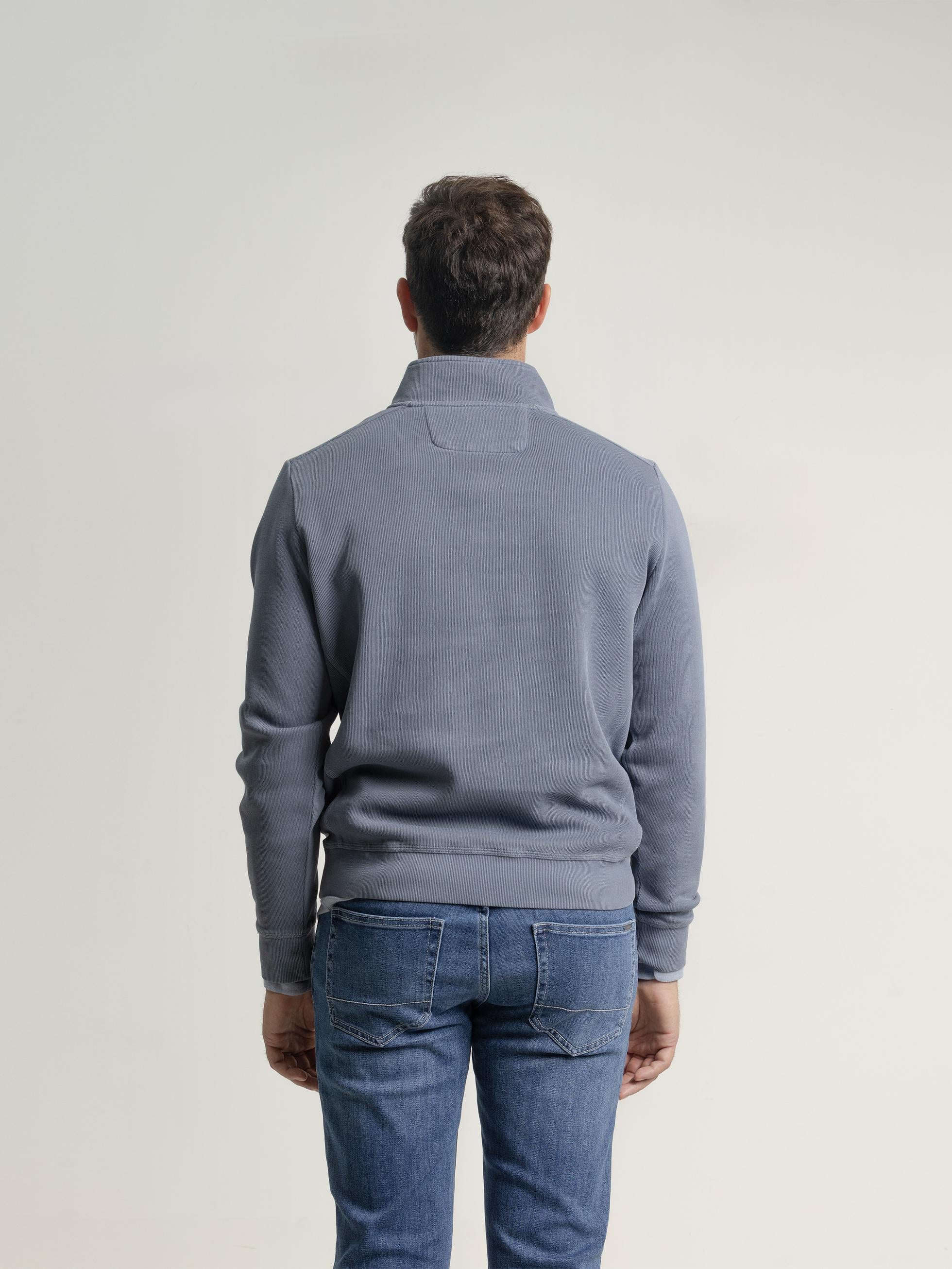 SUDADERA CUELLO CREMALLERA AZUL - Image 4