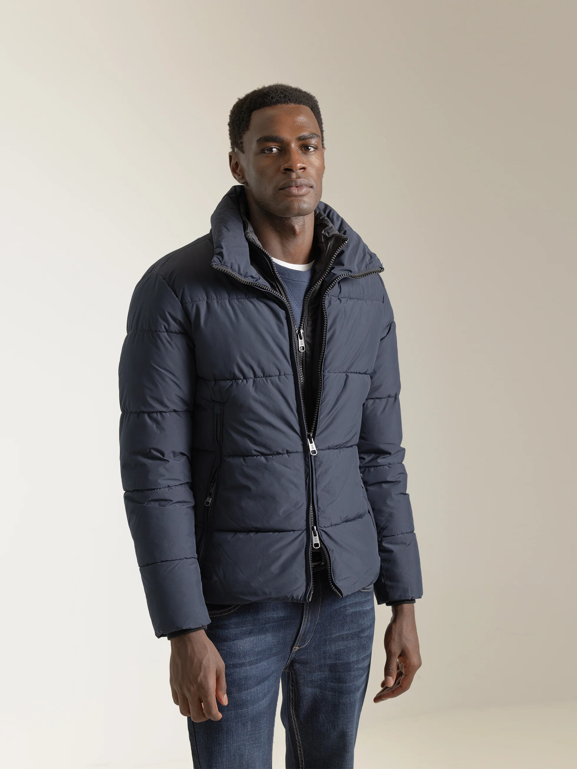 CHAQUETA TÉCNICA DOBLE CUELLO MARINO - Image 3
