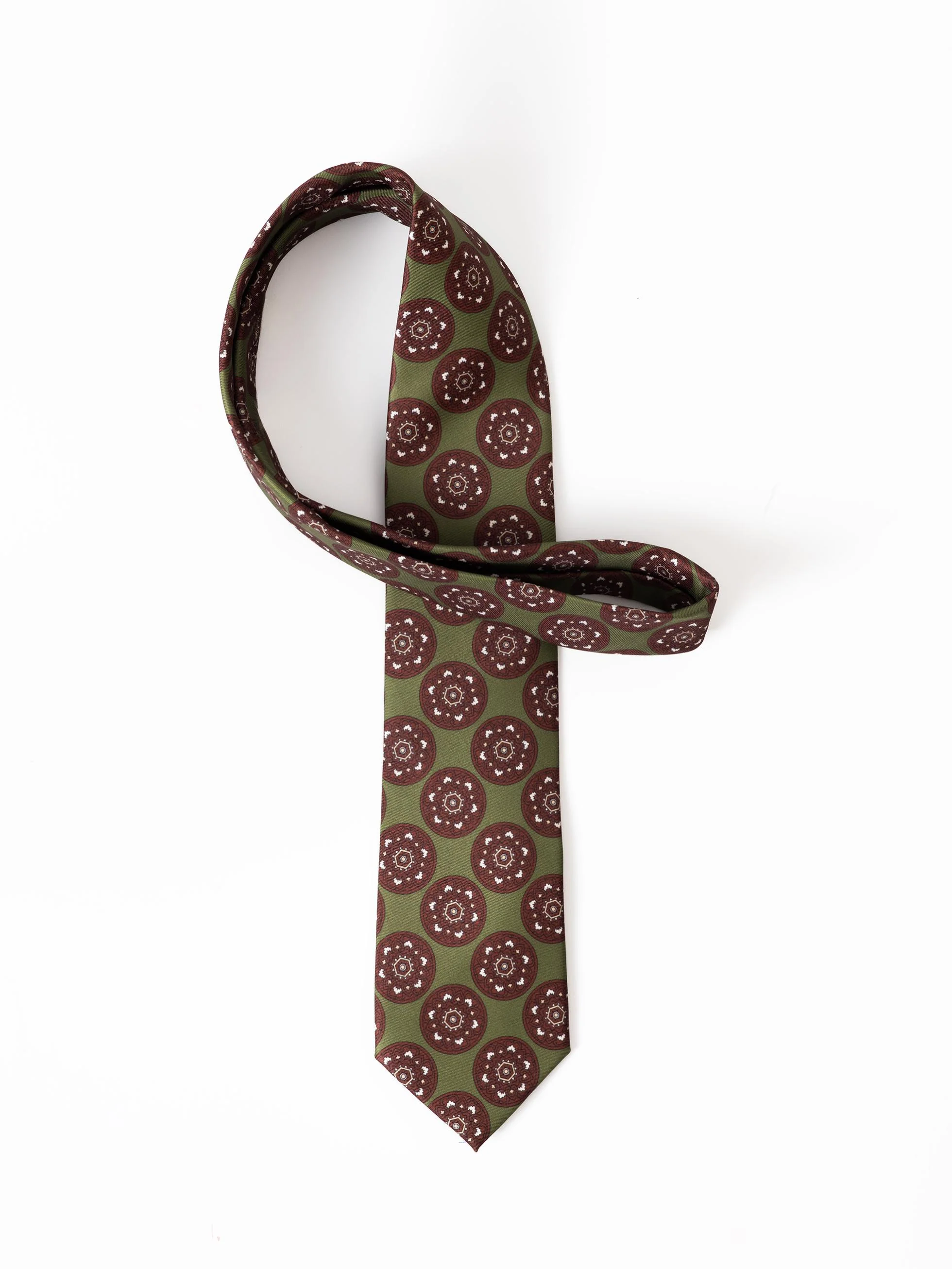 CORBATA ESTAMPADO GEOMÉTRICO OLIVA - Image 2