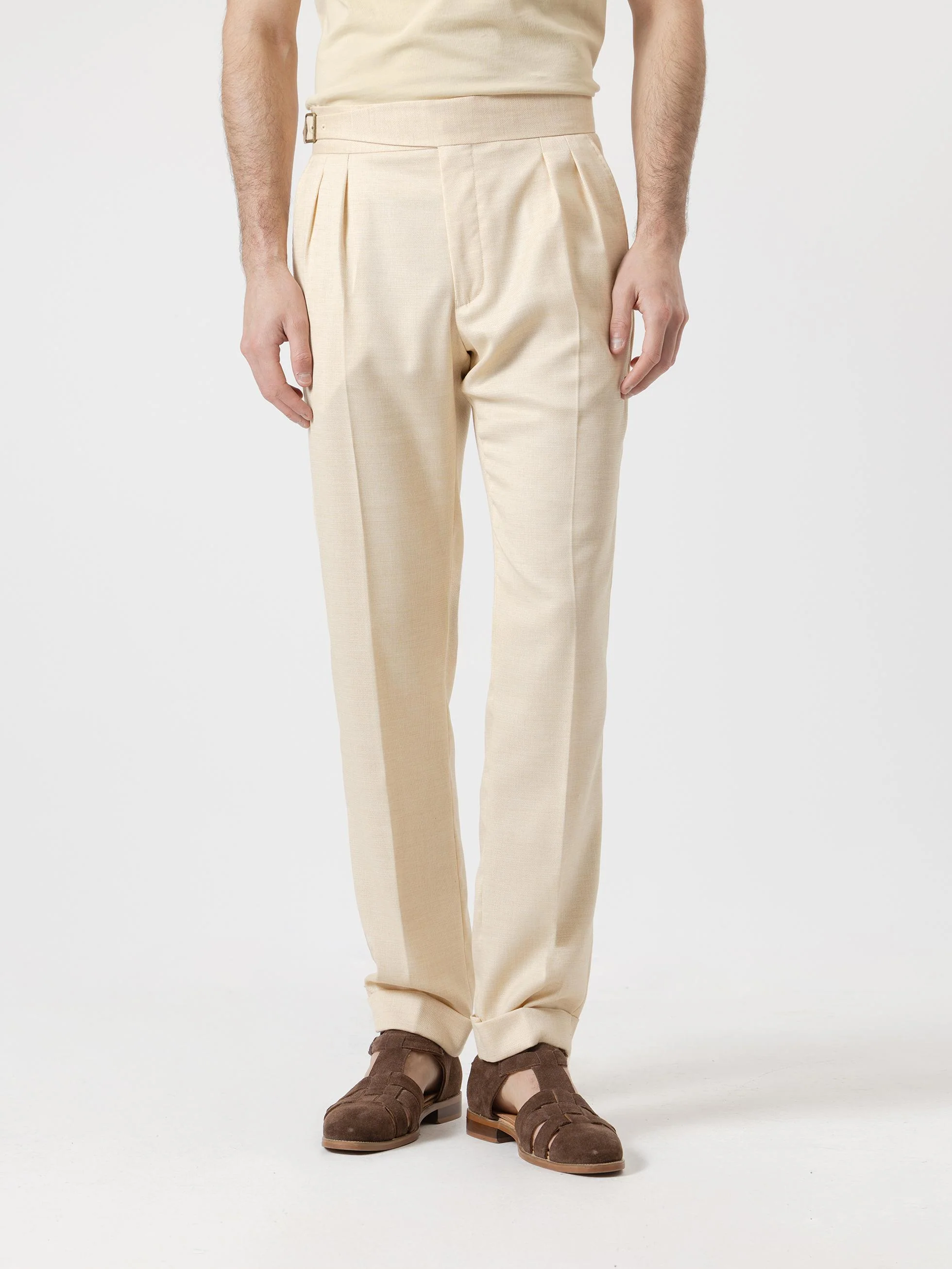 PANTALÓN GURKHA LINO VAINILLA - Image 3