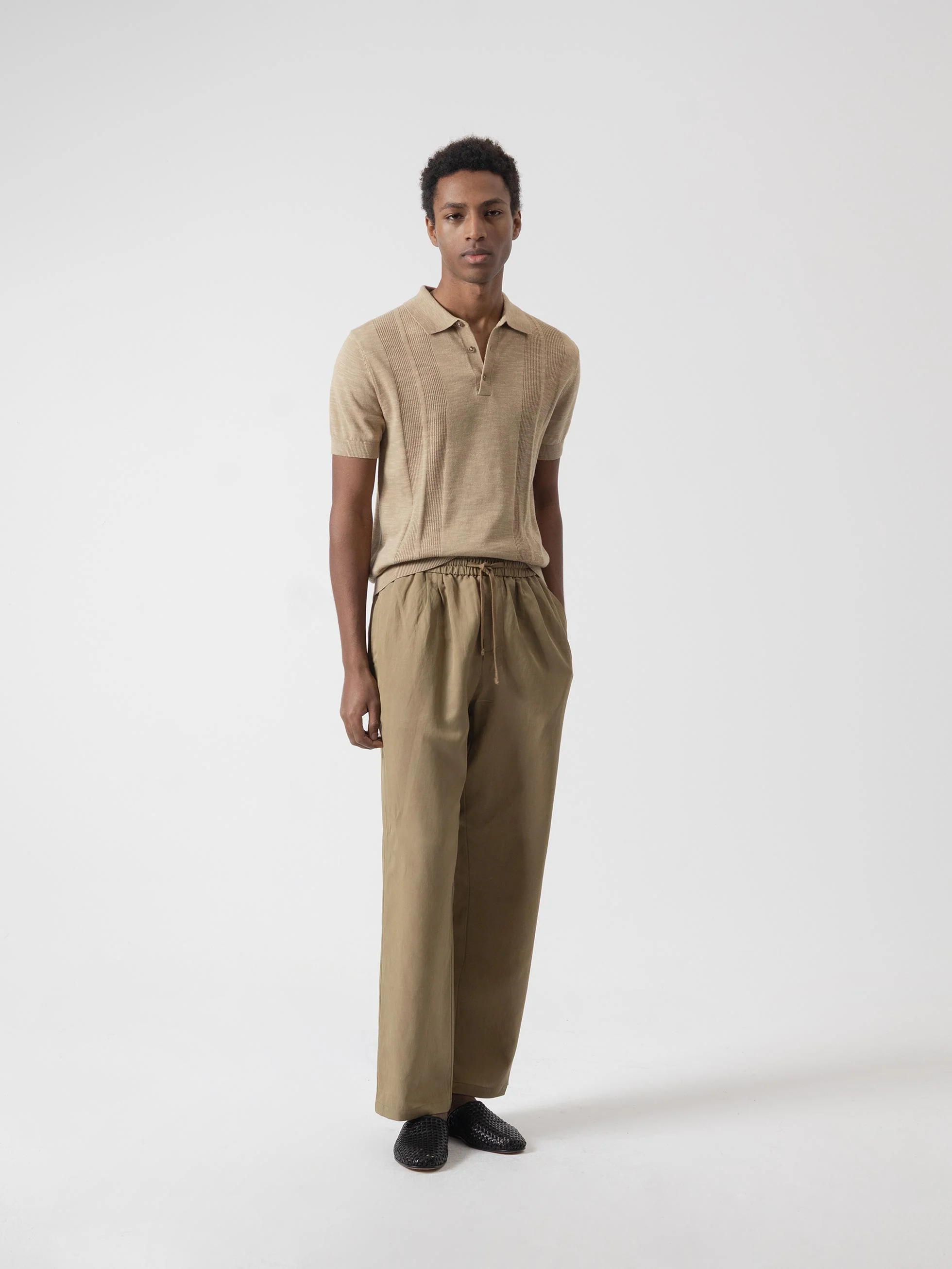 PANTALÓN WIDE FIT CINTURA ELASTICA CAMEL - Image 3