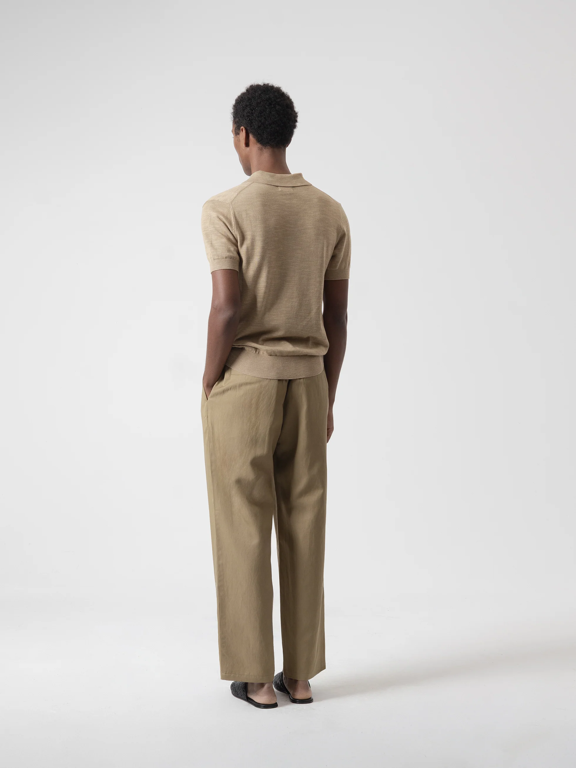 PANTALÓN WIDE FIT CINTURA ELASTICA CAMEL - Image 4